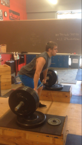 1Rm clean from blaocks( Just above the knee) PR 185